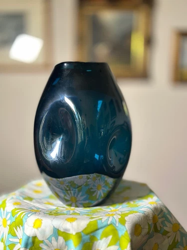 VINTAGE MCM BLENKO VASE HAND BLOWN DIMPLED ART GLASS 11" 1960 Winslow Anderson