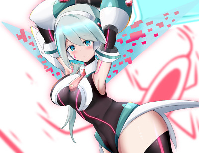 Anime girls mega man x rockman dive ico long hair white Playmat Gaming Mat Desk