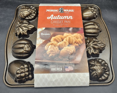 Nordic Ware Autumn Cakelet Pan 3-Cup Bronze