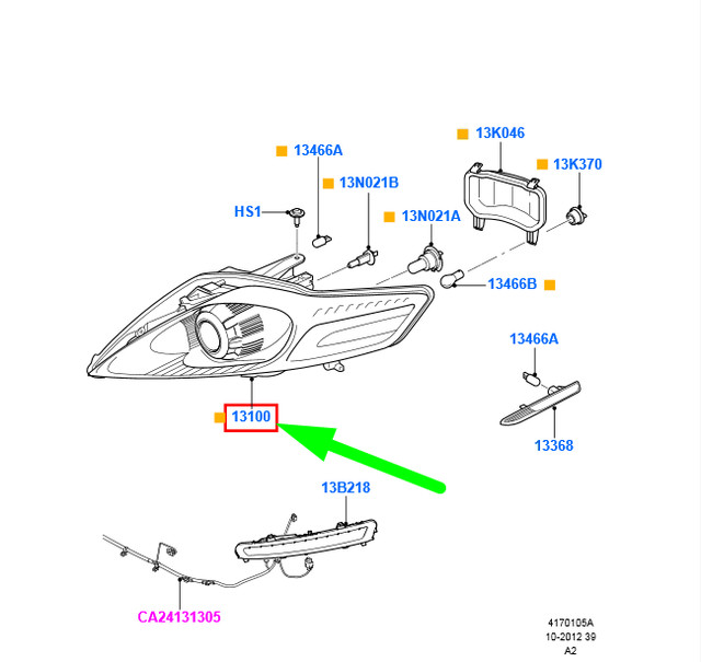 FORD MONDEO MK4 FRONT LEFT HEADLIGHT LHD 1812689 7S7113101AN ORIGINAL