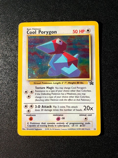 Cool Porygon #15 - Pokemon Card Black Star League Promo WOTC - HOLO