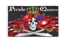 12x18 12"x18" Jolly Roger Pirate Queen Sleeve Flag Garden 100D