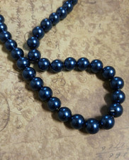 Navy Blue Glass Pearls Bulk Beads 10mm Wholesale Jewelry Making Supplies