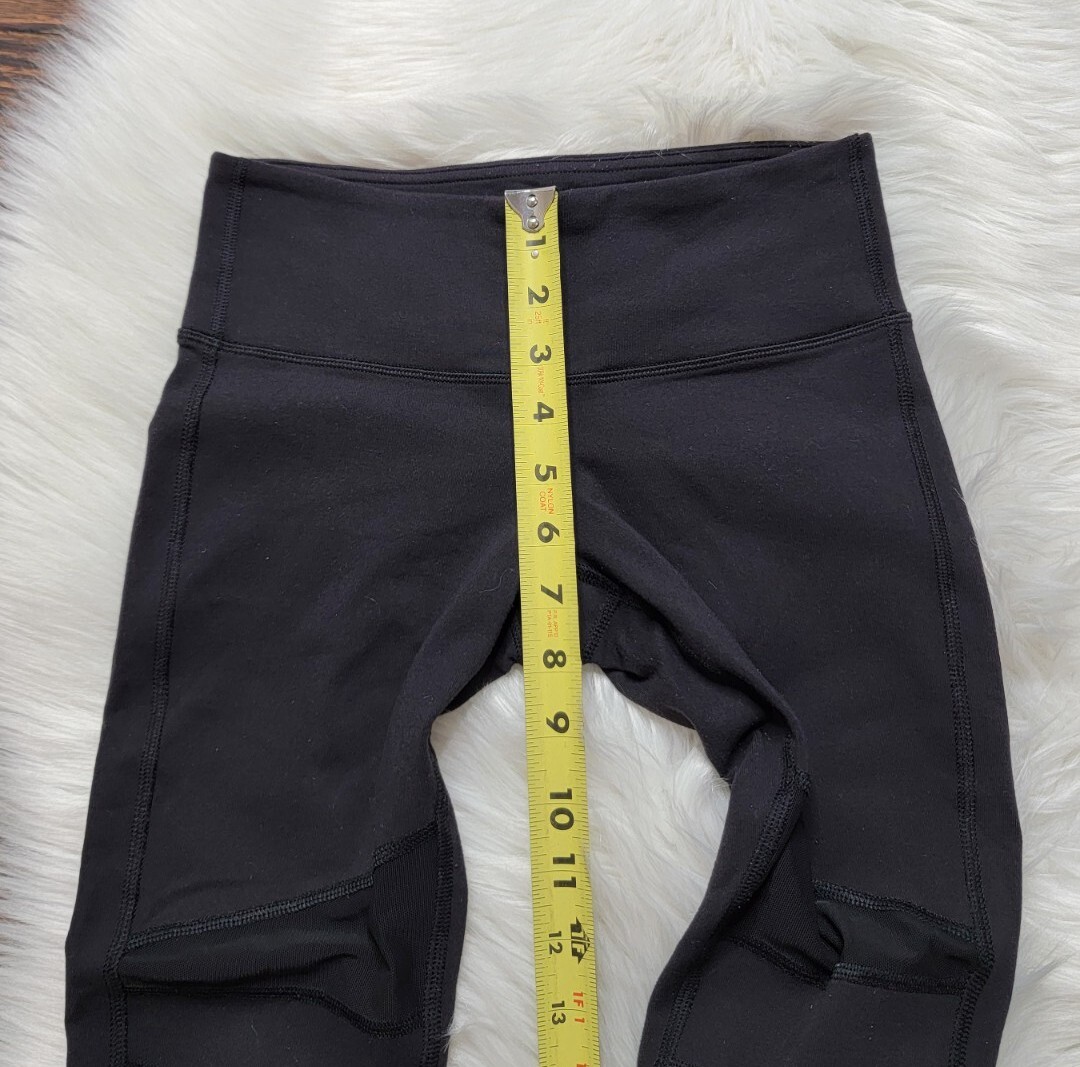 Lululemon High Times Solid Black Mesh Leggings Wo… - image 6