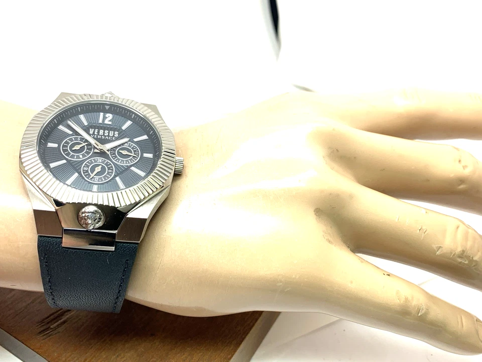 Reloj Versus by Versace Hombre VSP1P1121 Cuarzo Azul Gris Esfera Cuero Plateado 42mm Foto 3 de 4