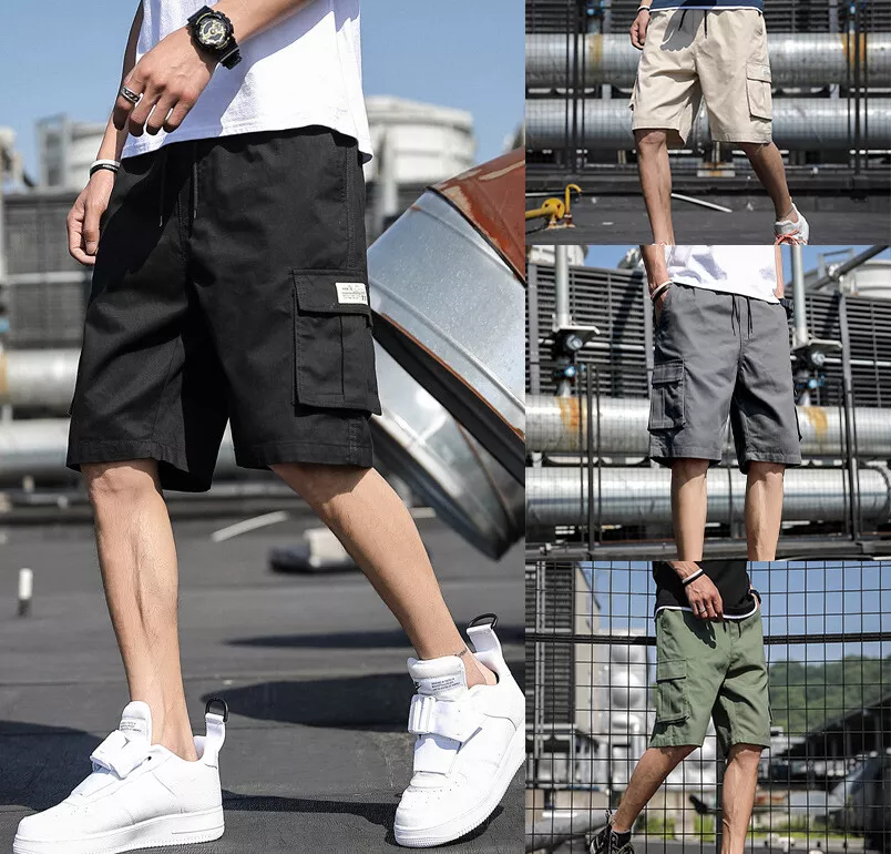 ON SALE!! Men's Casual Fashion Chino Cargo Shorts Pants Multi Pockets  Trousers