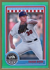 2025 Panini Baseball Stars and Stripes Rookie Tucker Biven Green Foil No. 82