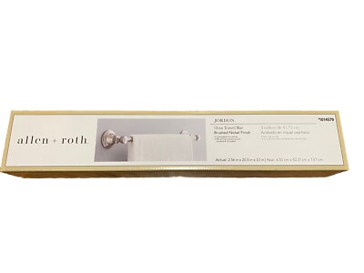 NEW Allen + Roth 18in Jordan Brushed Nickel Wall Mount Single Towel Bar 1014579