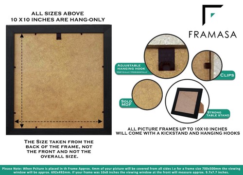 Square Size Picture Frame Black White Oak Poster Frame Instagram Frame All Sizes - Picture 5 of 40