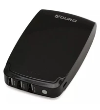 Aduro Portable Power Bank 3 USB Ports 11000MAH Capacity Black Gray Case 4.1 AMP