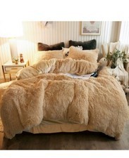XeGe Plush Shaggy Duvet Cover Set Luxury King Size