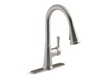 Kohler Tyne Single-Handle Pull-Down Sprayer Kitchen Faucet in Vibrant Stainless