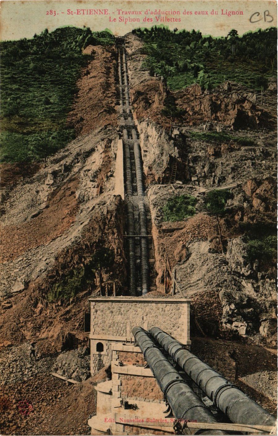 CPA St-ÉTIENNE Travaux d'adduction des eaux Le Siphon des Villettes (401809)