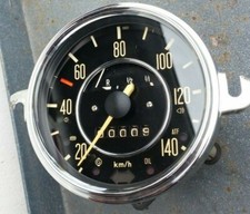 Vw Beetle Tacho Chrome Ring I.d.center 9.68-8.69 Installed 7 Pilot Lights 2.