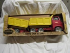 VINTAGE 1970's TONKA TURBINE TANDEM DUMP TRUCK and PUP TRAILER 25" Long w/ Box