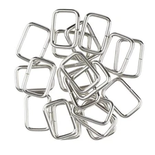 20 Pieces Metal Square Buckles Bag Strap Connectors Webbing