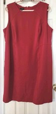 Talbots Womens Red Sleeveless Knee Length Sheath Dress Size 18WP