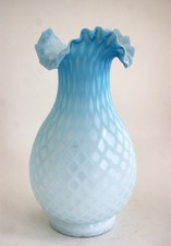 Antique Mt. Washington Blue Satin Glass Vase ...