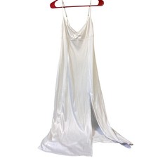 Urban Outfitters White Slip Maxi Dress with High Slit & Open Back Tie Size S