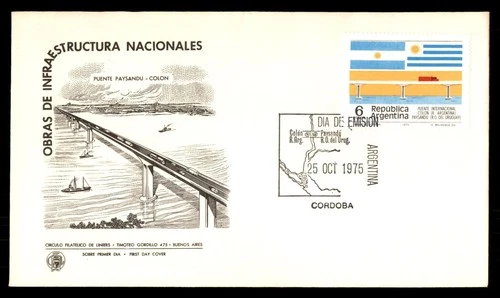 Mayfairstamps Argentina FDC 1975 Bridge Puente Paysandu Colon First Day Cover aa