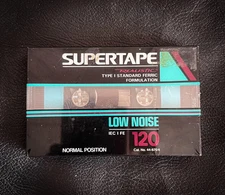Supertape Realistic C120 Low Noise Cassette. New Black Audio Casette Tapes Brand