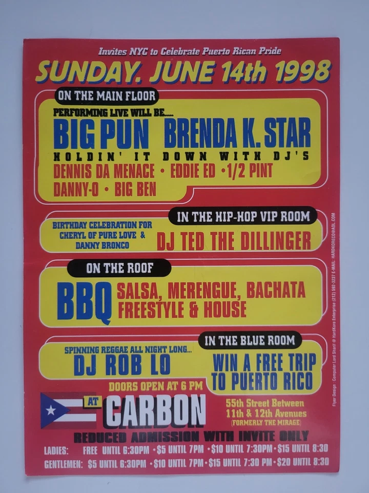 1998 BIG PUN CONCERT FLYER NYC PUERTO RICAN DAY PUNISHER CAPITAL PUNISHMENT RARE - Image 2 of 2
