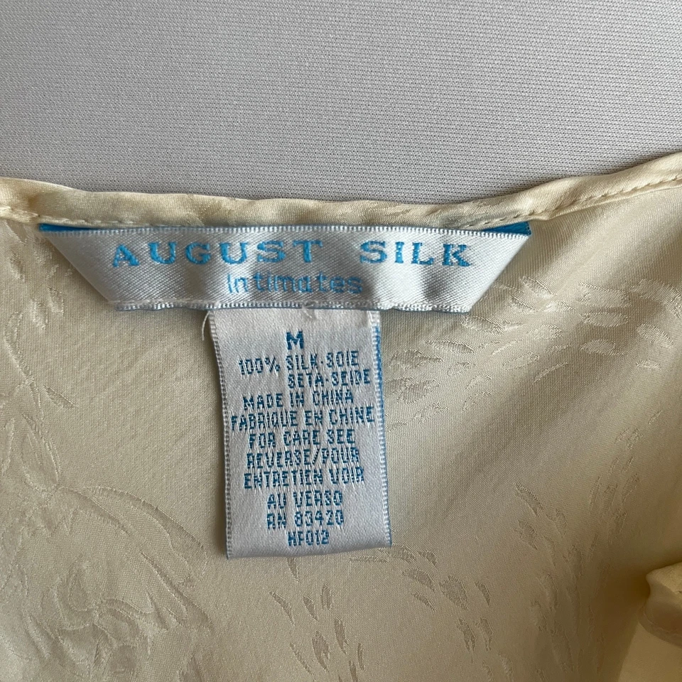 De Colección August Seda Marfil Vestido Sin Mangas Floral Brocado Coqueta Elegante Romántico L Foto 2 de 4