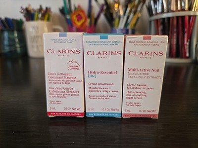 Clarins Travel Size Skincare Cleanser Moisturizer Hydra Multi Active Travel 5ml