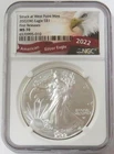 2022 (W) $1 AMERICAN SILVER EAGLE 1oz COIN NGC MINT STATE 70 FIRST RELEASES