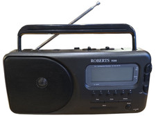 Roberts R309 Vintage Portable Black Radio & Power Cable 4 Band FM/MW/LW/SW