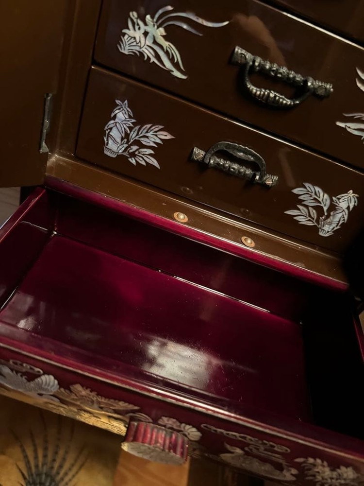 Jubako Bento Box Japanese Phoenix motherofpearl accessory case