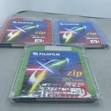 FujiFilm Zip Disks IBM formatted 100mb each LOT OF 3 NEW/SEALED