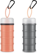 2 Pcs Protein Powder Container with Funnels Stand, 4 Stackable Leakproof Protein