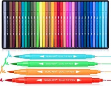 35 Dual Markers Pen for Adult Coloring Book, Coloring Brush Art Marker, Fine Tip