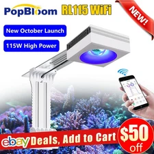 PopBloom RL120 WiFi Saltwater Reef Aquarium LED Light 24 Coral Fish Tank SPS LPS