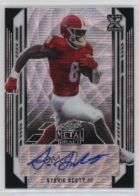 2021 Leaf Metal Draft Black Wave /7 Stevie Scott III #BA-SS3 Rookie Auto RC 0s5