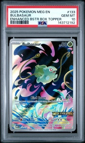 2025 POKEMON MEG EN-MEGA EVOLUTION ENHANCED BOOSTER BOX TOPPER BULBASAUR PSA 10