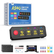 AS-40 4 Gang Switch Panel Toggle Momentary Circuit Relay System for Offroad Boat