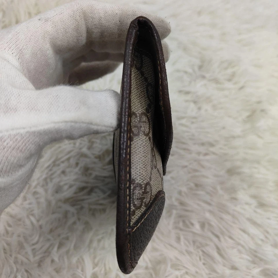 Bolso sin asas Gucci PVC cuero lona auténtico línea jerez marrón rojo verde 127904 Foto 4 de 4