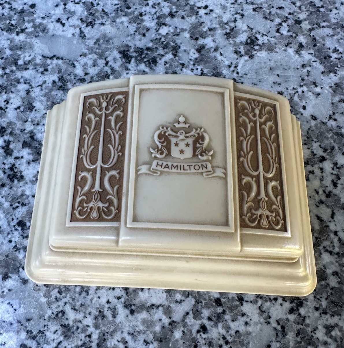 Vintage HAMILTON Watch Box Case Celluloid Bakelite Snap Hinge Blue With Papers