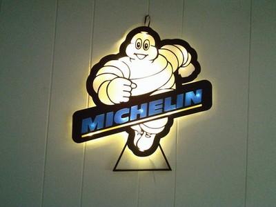 Giant Light Up Michelin Man With Remote 8 light settings wall Plaque 