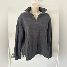 Ralph Lauren Charcoal Zip-Up Sweater M