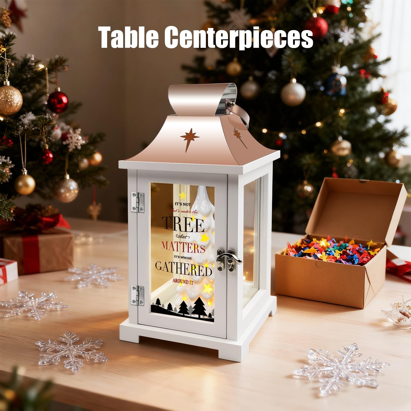 Ceramic Christmas Tree That Light up for Table Centerpieces, 15.1" Tall Lante...