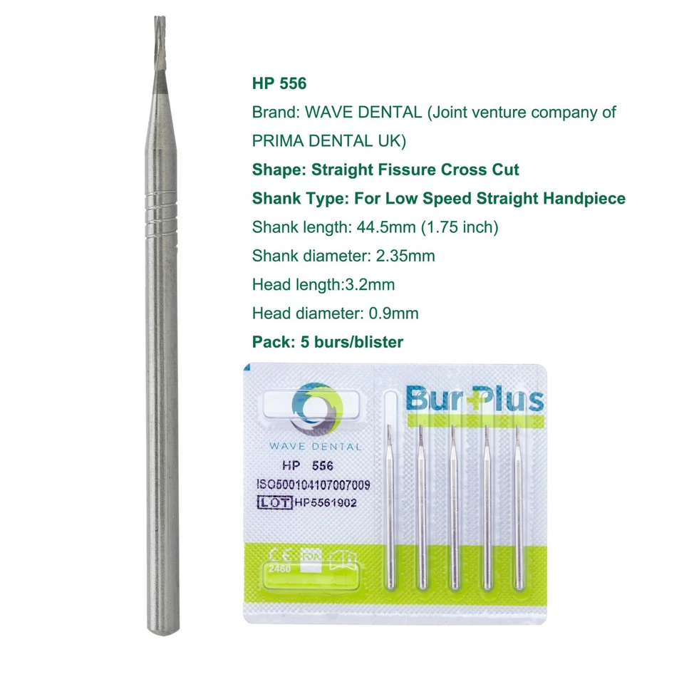 Wave Dental Carbide Bur Taper Fissure Surgical HP 44.5mm For Straight Handpiece - Image 3 of 4