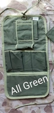 WWII US TOILETRY ROLL  (empty). "ALL GREEN" Reproduction.  NO Mirror