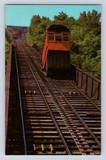 VINTAGE RED & YELLOW CAR DUQUESNE INCLINE PA RAILWAY RR POSTCARD FA