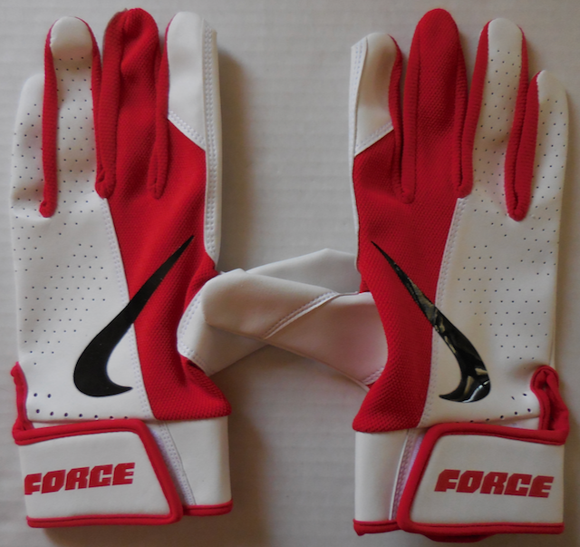 Nike Force Edge Batting Gloves Men's Large Red White Black for sale
