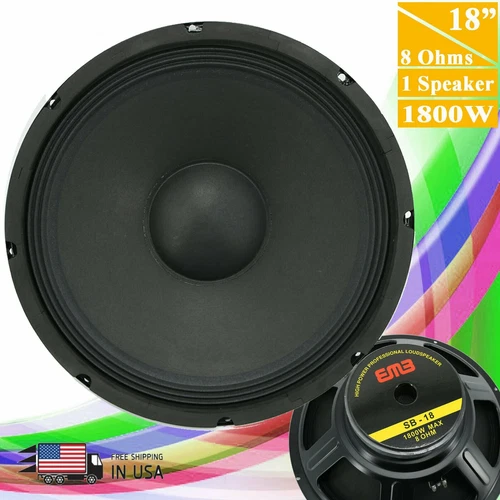 1x EMB SB-18 1800W 18" 8-Ohm Replacement Speaker for JBL,Yamaha,Cerwin,Peavey...