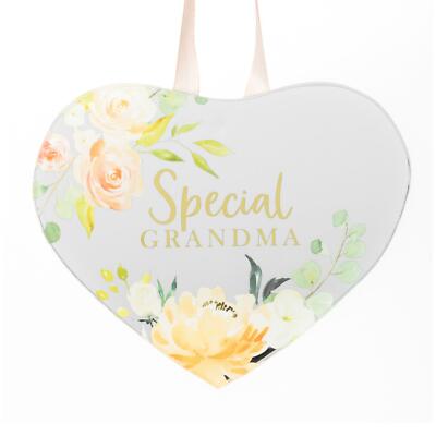 Blumenmuster Spiegel Glas Wandbehang 'Herz' Plakette Geschenk - Spezial Oma