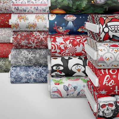 100 % Baumwolle Weihnachten Weihnachten Crafty Prints Kinder Basteln Stoff | 140 cm breit | FQ